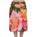 Pink Rose Field Velvet Flared Midi Skirt View1