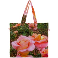 Pink Rose Field Canvas Travel Bag