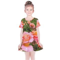 Pink Rose Field Kids  Simple Cotton Dress