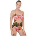 Pink Rose Field Scallop Top Cut Out Swimsuit View1