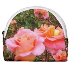 Pink Rose Field Horseshoe Style Canvas Pouch