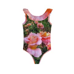 Pink Rose Field Kids  Frill Swimsuit