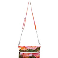 Pink Rose Field Mini Crossbody Handbag