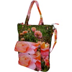 Pink Rose Field Shoulder Tote Bag by okhismakingart