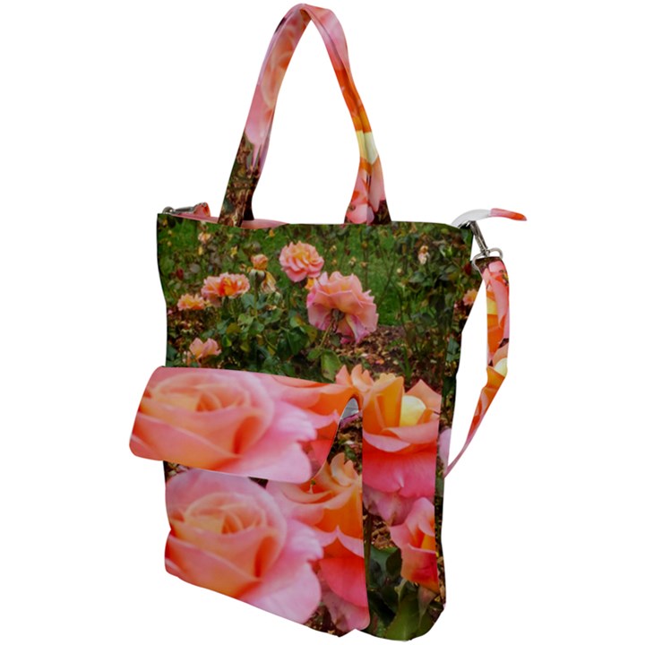 Pink Rose Field Shoulder Tote Bag