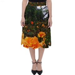 Orange Rose Field Classic Midi Skirt by okhismakingart