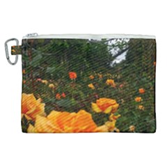 Orange Rose Field Canvas Cosmetic Bag (xl) by okhismakingart