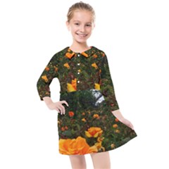 Orange Rose Field Kids  Quarter Sleeve Shirt Dress by okhismakingart