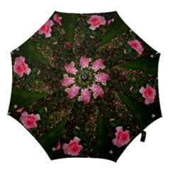 Pink Rose Field (sideways) Hook Handle Umbrellas (medium) by okhismakingart