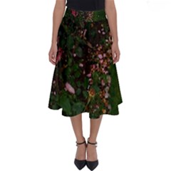 Pink Rose Field (sideways) Perfect Length Midi Skirt by okhismakingart