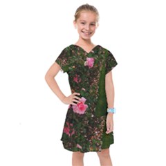 Pink Rose Field (sideways) Kids  Drop Waist Dress by okhismakingart