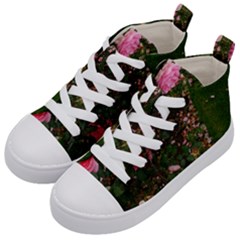 Pink Rose Field (sideways) Kids  Mid-top Canvas Sneakers by okhismakingart