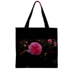 Pink Rose Field Ii Zipper Grocery Tote Bag by okhismakingart