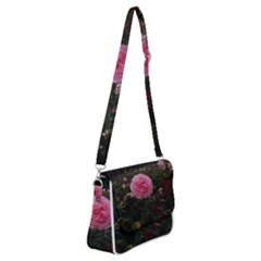 Pink Rose Field Ii Shoulder Bag With Back Zipper by okhismakingart