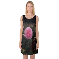 Pink Rose Field Ii Sleeveless Satin Nightdress by okhismakingart