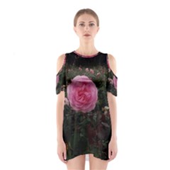 Pink Rose Field Ii Shoulder Cutout One Piece Dress by okhismakingart