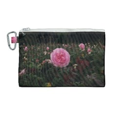 Pink Rose Field Ii Canvas Cosmetic Bag (large) by okhismakingart