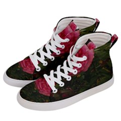 Round Pink Rose Women s Hi-top Skate Sneakers by okhismakingart