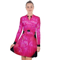 Single Geranium Blossom Long Sleeve Panel Dress