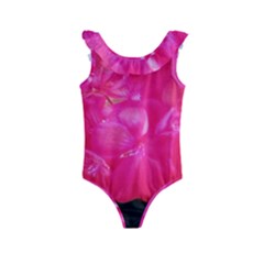 Single Geranium Blossom Kids  Frill Swimsuit