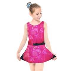 Single Geranium Blossom Kids  Skater Dress Swimsuit