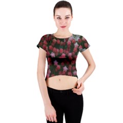 Floral Stars Crew Neck Crop Top