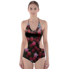 Floral Stars Cut-out One Piece Swimsuit