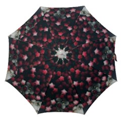 Floral Stars -dark Red Straight Umbrellas