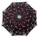 Floral Stars -Dark Red Straight Umbrellas View1