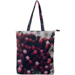 Floral Stars -dark Red Double Zip Up Tote Bag by okhismakingart