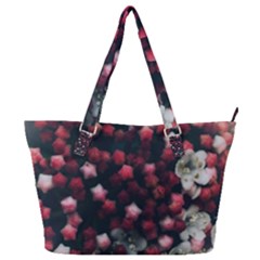 Floral Stars -dark Red Full Print Shoulder Bag by okhismakingart