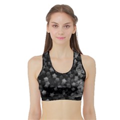 Floral Stars -black And White Sports Bra With Border
