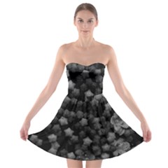Floral Stars -black And White Strapless Bra Top Dress by okhismakingart