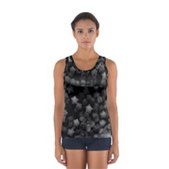 Floral Stars -black And White Sport Tank Top 