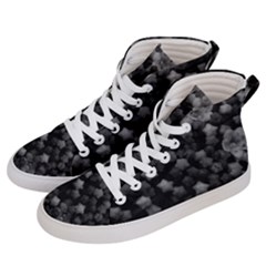 Floral Stars -black And White Men s Hi-top Skate Sneakers by okhismakingart