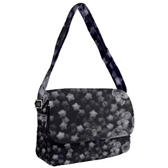 Floral Stars -black And White, High Contrast Courier Bag