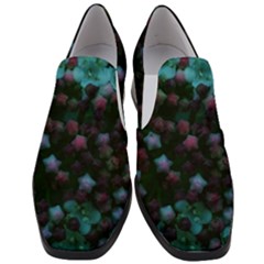 Floral Stars -blue Slip On Heel Loafers by okhismakingart