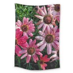 Pink Asters Large Tapestry by okhismakingart