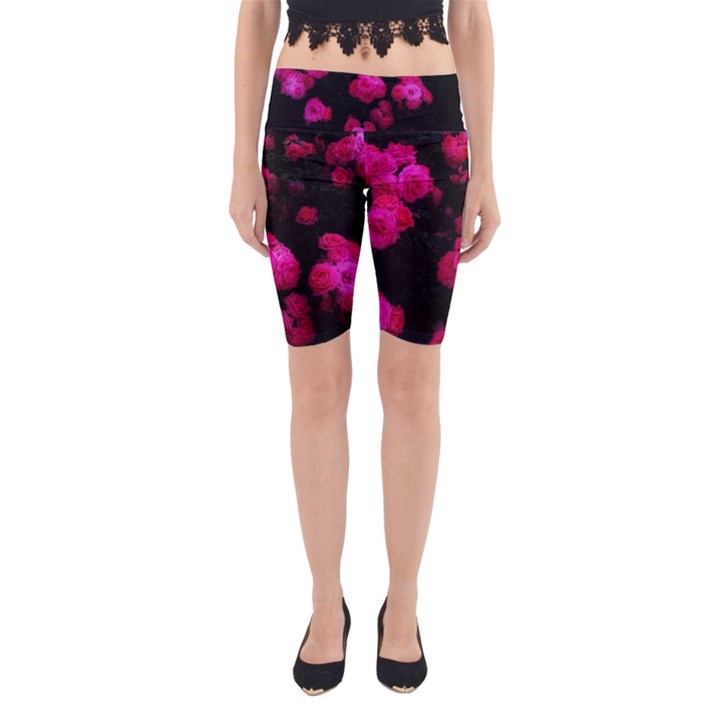 Bunches of Roses Yoga Cropped Leggings