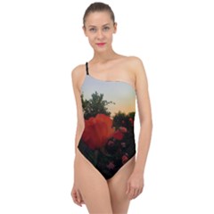 Rose Landscape Classic One Shoulder Swimsuit