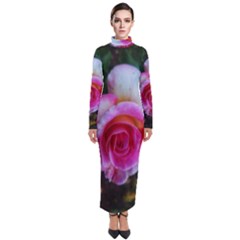 Spiral Rose Turtleneck Maxi Dress by okhismakingart