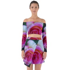 Spiral Rose Off Shoulder Top With Skirt Set by okhismakingart