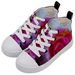 Spiral Rose Kids  Mid-top Canvas Sneakers by okhismakingart