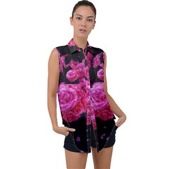 Bunches Of Roses (close Up) Sleeveless Chiffon Button Shirt