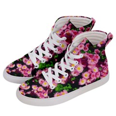 Pink Flower Bushes Men s Hi-top Skate Sneakers by okhismakingart