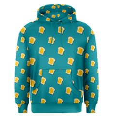 Toast With Cheese Pattern Turquoise Green Background Retro Funny Food Men s Pullover Hoodie by genx