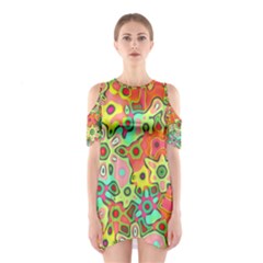 Colorful Shapes          Women s Cutout Shoulder Dress