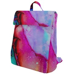 Red Purple Green Ink         Flap Top Backpack