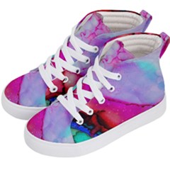 Red Purple Green Ink         Kid s Hi-top Skate Sneakers by LalyLauraFLM