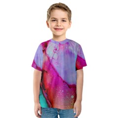 Red Purple Green Ink            Kid s Sport Mesh Tee